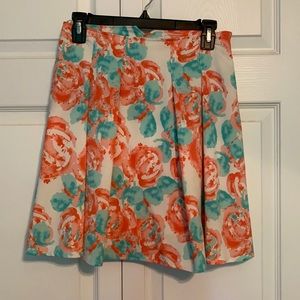 Pink and blue floral skirt. Size small.